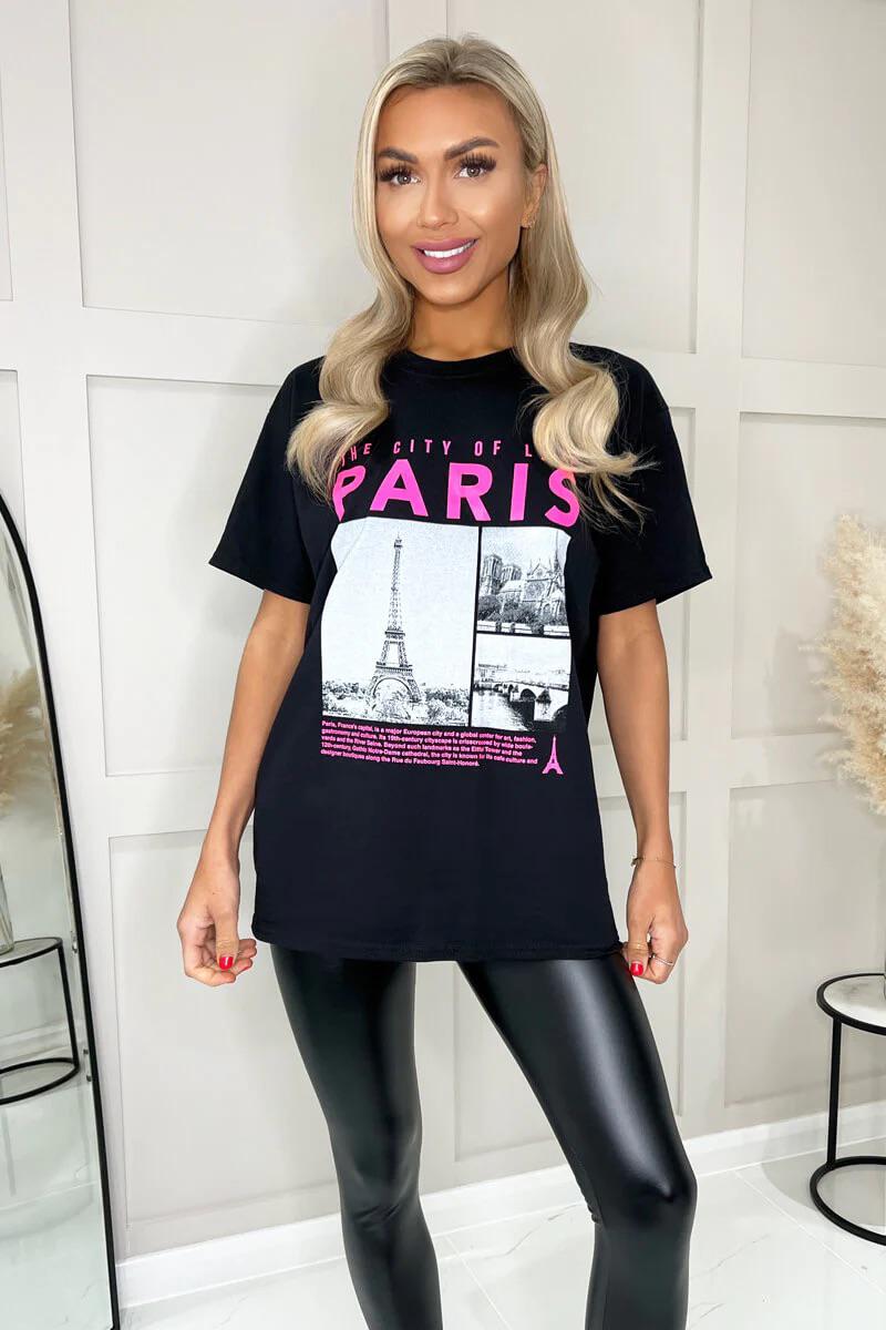 ladies-oversized-paris-slogan-short-sleeves-t-shirt-top